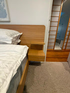 Mid-Century Modern Floating Platform Bed with Integrated Nightstands Wood - Image 5