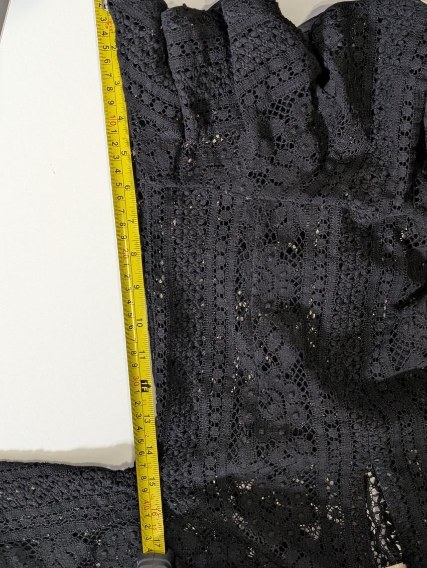 Lover Vintage Black Lace Peplum Blouse - Women's AU 6 - Image 5