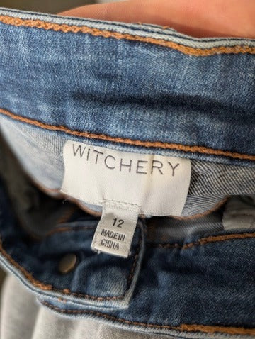 Witchery Mid-Rise Skinny Jeans Blue Denim Women's Size 12 - Image 6