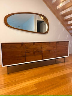 West Elm Mid-Century Modern Organic Teak Wall Mirror - Image 5