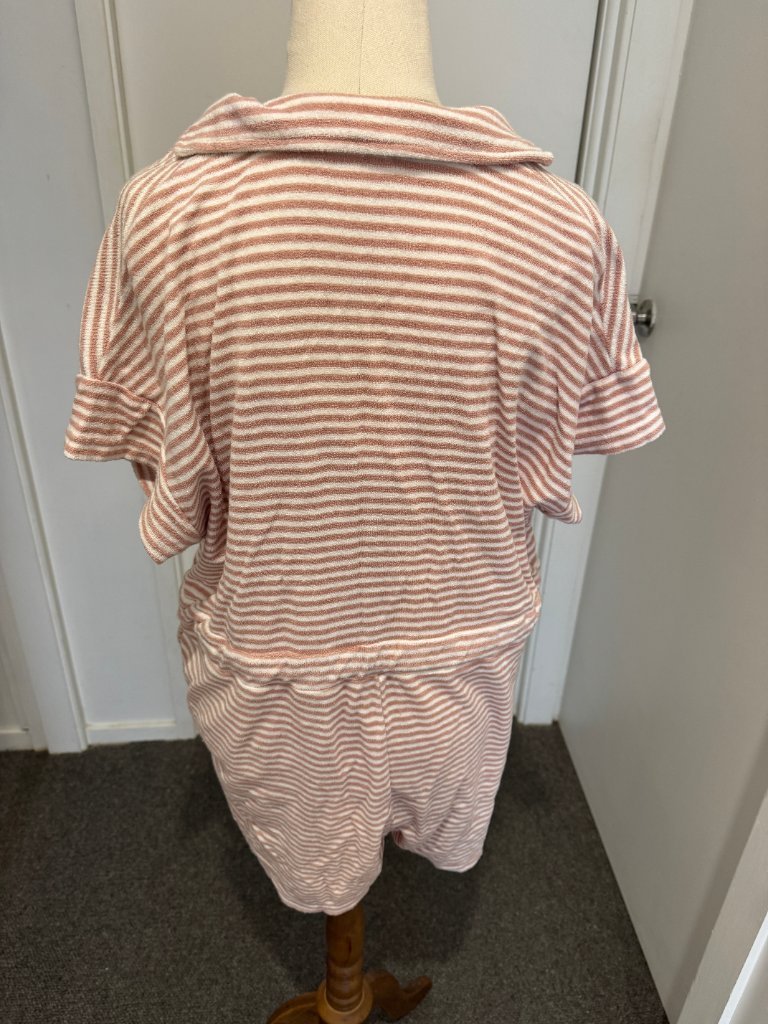 Miann & Co Women's Striped Terry Cloth Hooded Cover-Up Dress - Size XS - Image 5