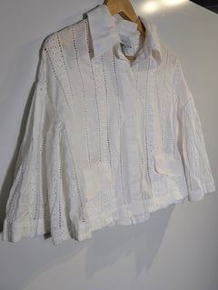 Joslin Studio Broderie Anglaise Button-Down Shirt White Women's AU 6 - Image 5