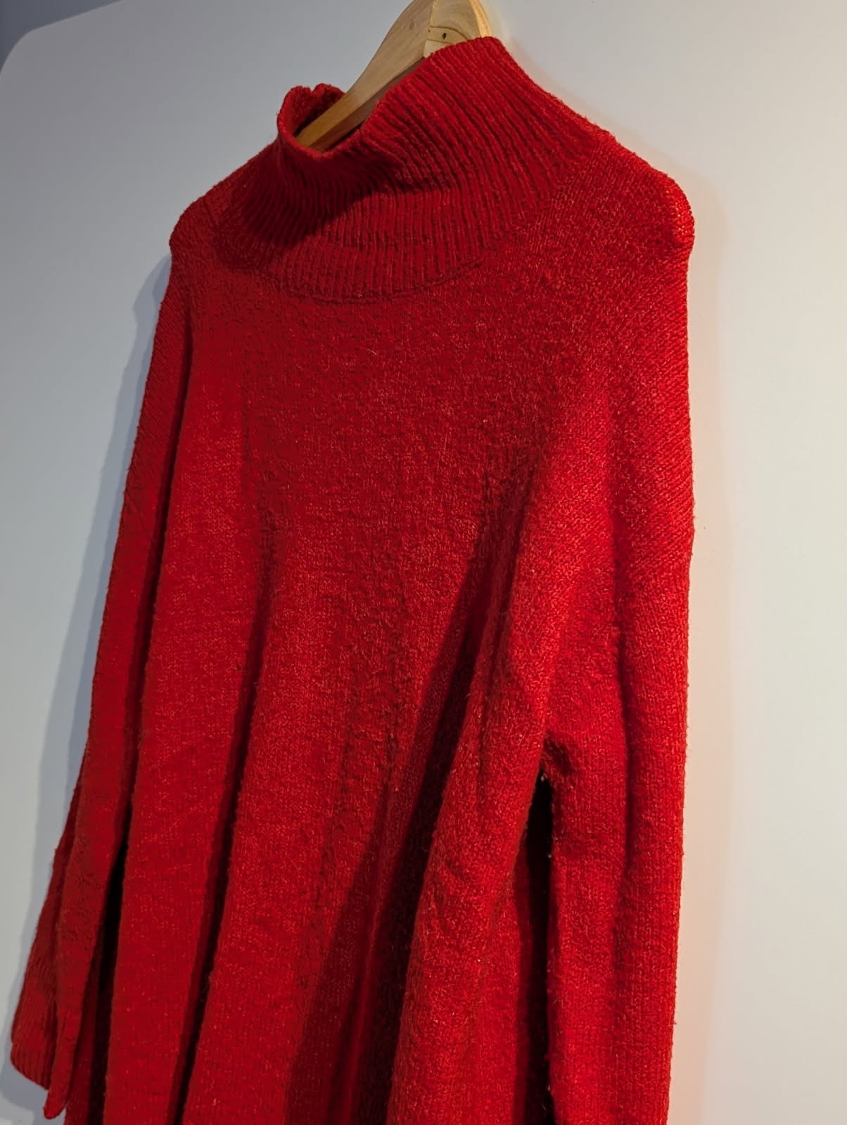 Zara Knit Red Mock Neck Oversized Sweater - Size S - Image 5