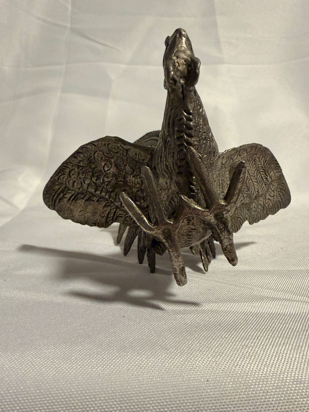 Vintage Fighting Rooster Figurines Silver-Toned Set of 2 - Image 5