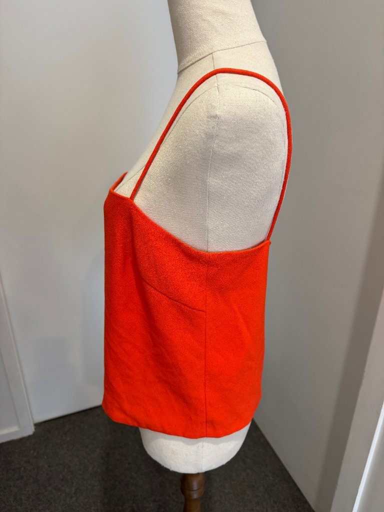 Finders Keepers Orange Square Neck Spaghetti Strap Camisole Top - Size M - Image 5