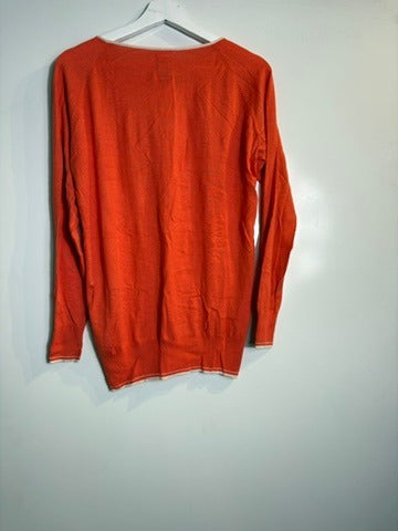 Olivia Graham Silk Cashmere Crewneck Sweater Orange Size S - Image 5
