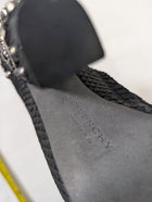 Givenchy Black Snakeskin Embossed Peep Toe Studded Ankle Boots - Image 5