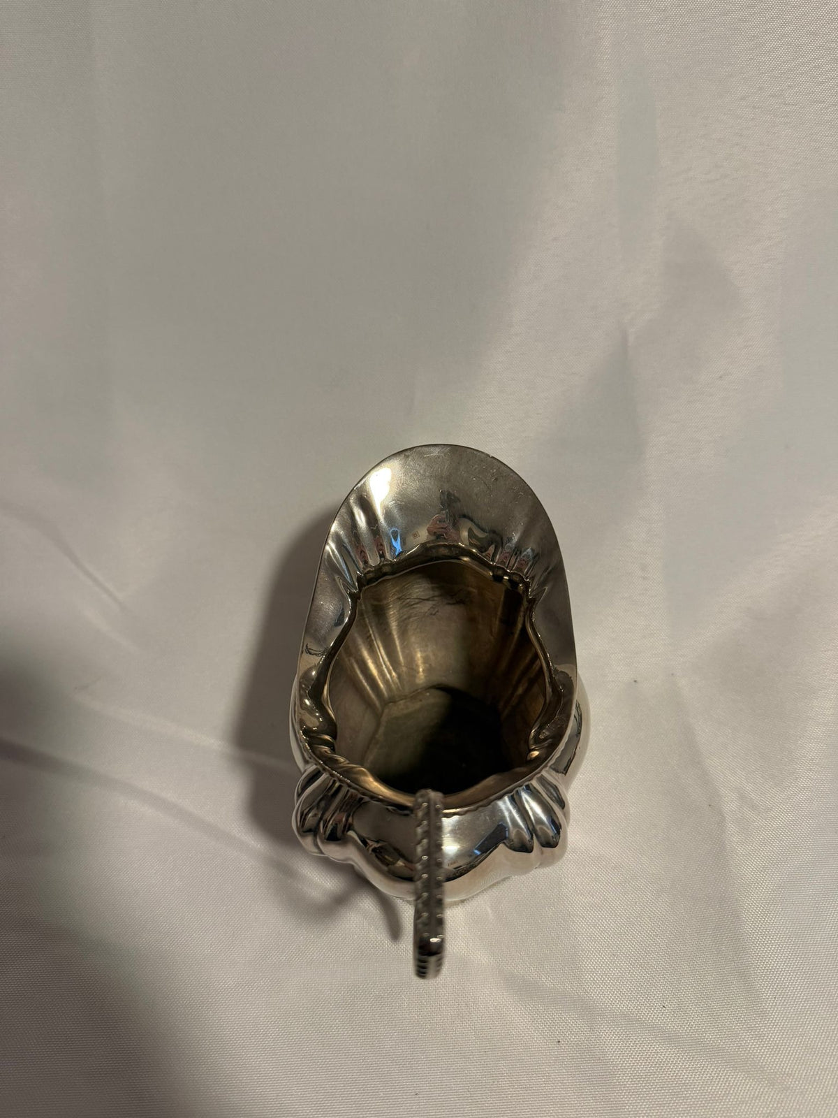 Vintage Silver Plated Creamer Pitcher Scalloped Design - Image 5
