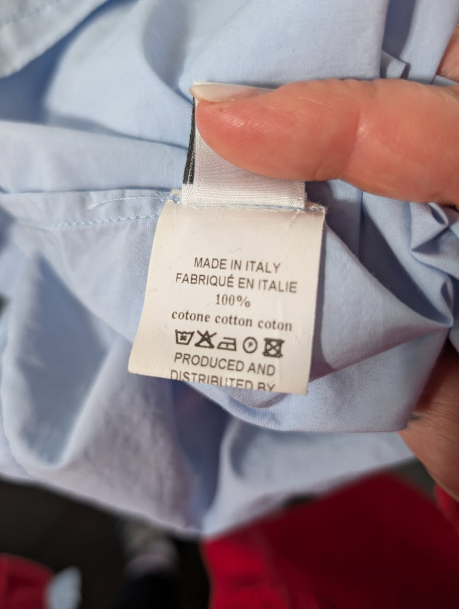 Ottod'Ame Off-The-Shoulder Poplin Blouse Light Blue IT 42 - Image 5