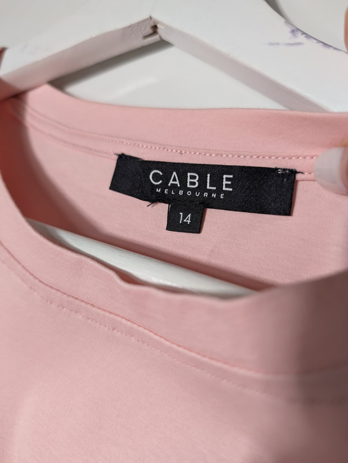 Cable Melbourne Rolled Sleeve T-Shirt Pink Size 14 - Image 5