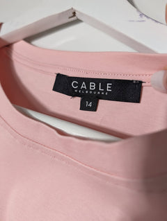 Cable Melbourne Rolled Sleeve T-Shirt Pink Size 14 - Image 5