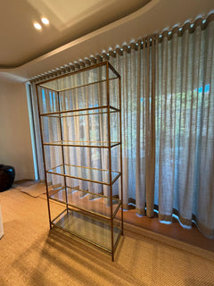 Restoration Hardware Gold Metal & Fluted Glass Etagere Bookshelf - Image 5