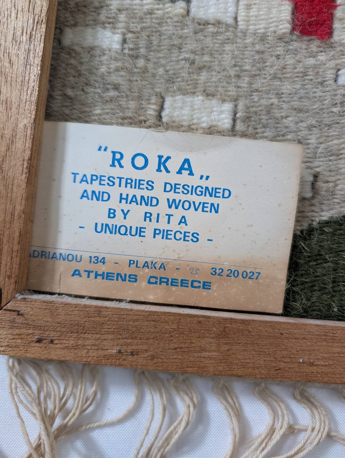 Roka Athens Greek Woven Wall Tapestry Rug Vintage Greek Village Wall Hanging - Image 6