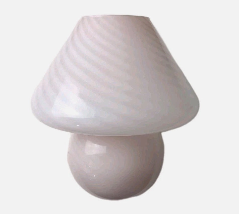 Vintage Murano Style Swirl Glass Mushroom Lamp - Pink Table Light - Image 3