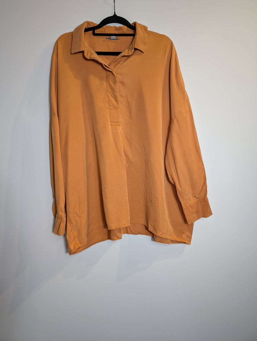 COS Oversized Long Sleeve Collared Shirt Mustard Yellow - Image 3