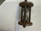 Vintage Industrial Style Brass and Wood Hourglass Sand Timer - Image 5
