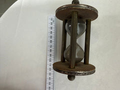 Vintage Industrial Style Brass and Wood Hourglass Sand Timer - Image 5