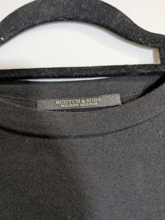 Scotch & Soda Maison Scotch Cotton T-Shirt with Eyelet Trim Black - Image 5