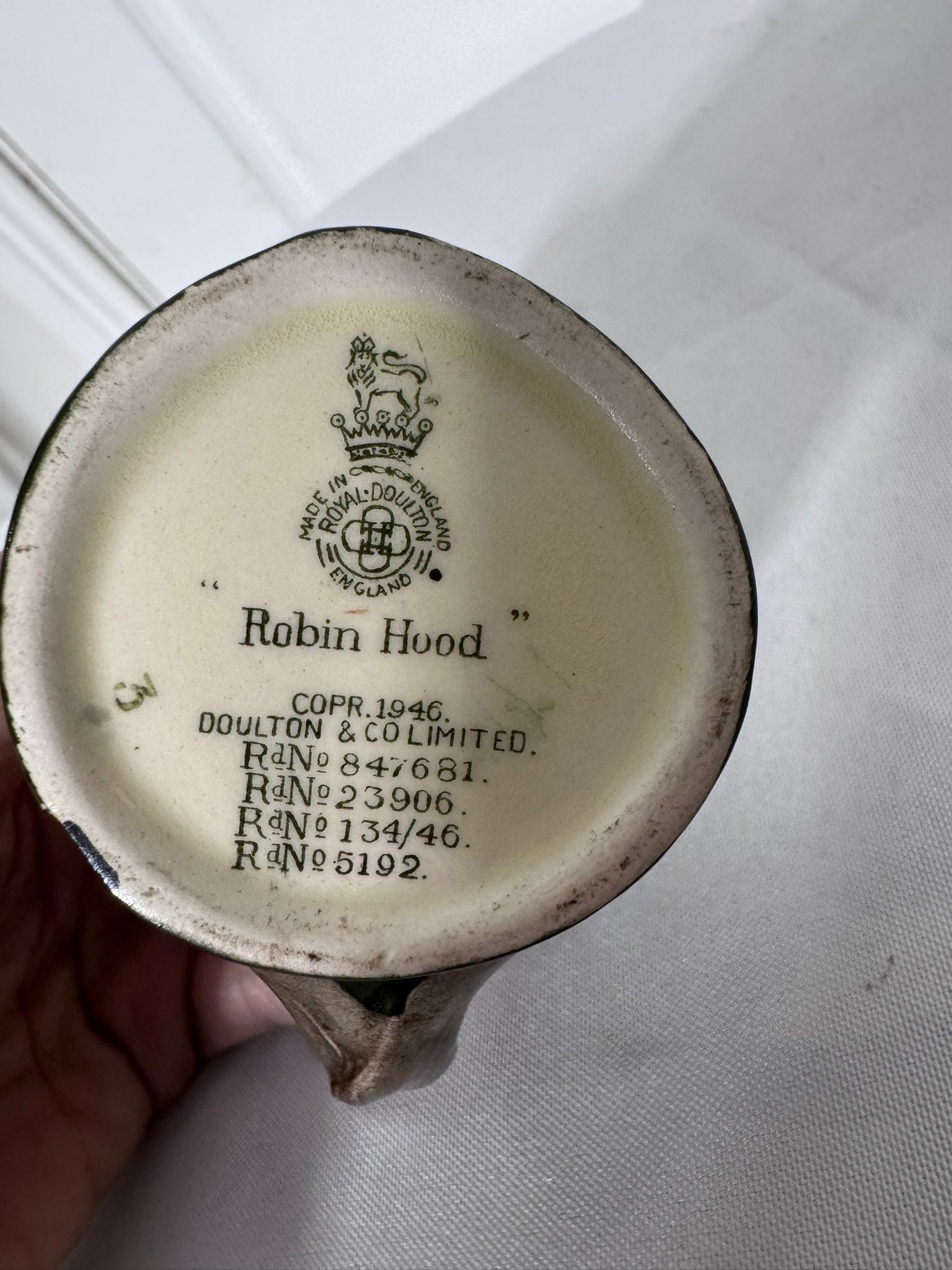 Royal Doulton Robin Hood Character Jug Vintage Toby Mug 1946 England  - Image 6
