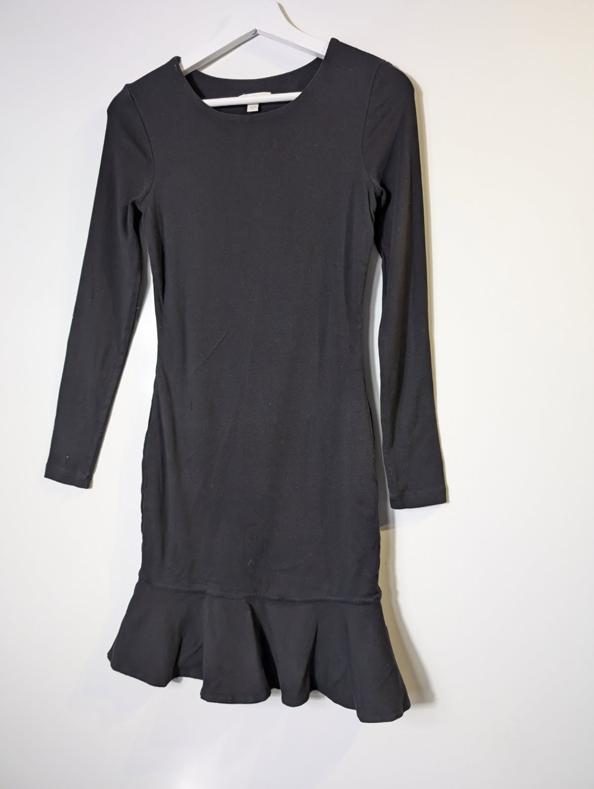 Kookai Long Sleeve Ruffle Hem Mini Dress Black Size 2 - Image 3