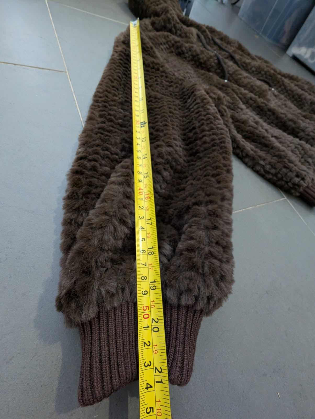 Caju Brown Faux Fur Zip-Up Hoodie - Women's Size Large - Image 5