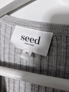 Seed Heritage Ribbed Knit Long Sleeve Midi Dress Grey XL - Image 5
