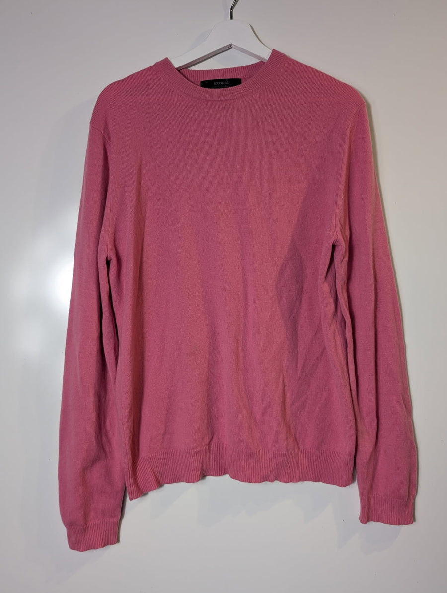 Express Cashmere Crew Neck Sweater Pink Women's Size M - Image 5