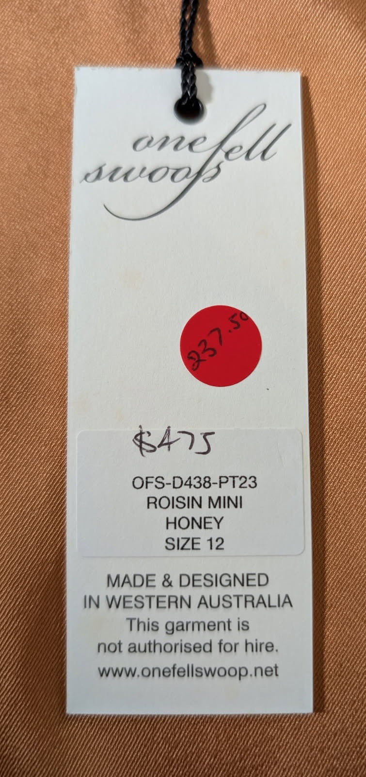 One Fell Swoop Roisin Mini Dress - Honey Size 12 - Image 5