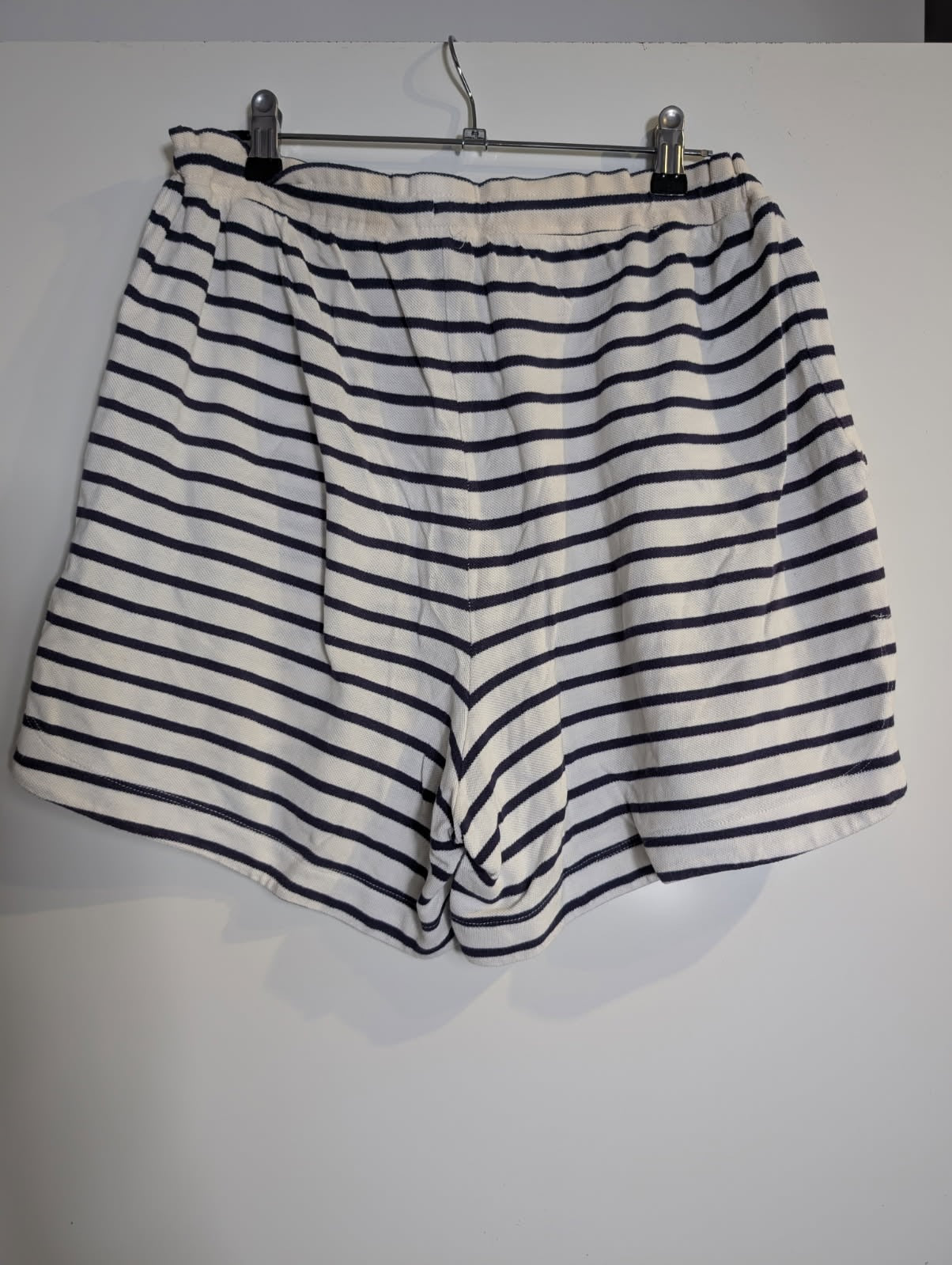 Sportscraft Striped Drawstring Knit Shorts Navy/White Size M - Image 6