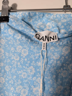 Ganni Floral Tie-Front Top and Wrap Skirt Set EU 36 - Image 5
