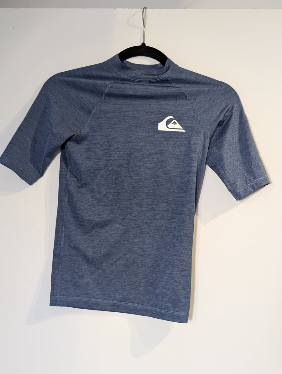 Quiksilver UPF 50+ Performance Rash Guard - Blue Athletic Shirt Size 12 - Image 5
