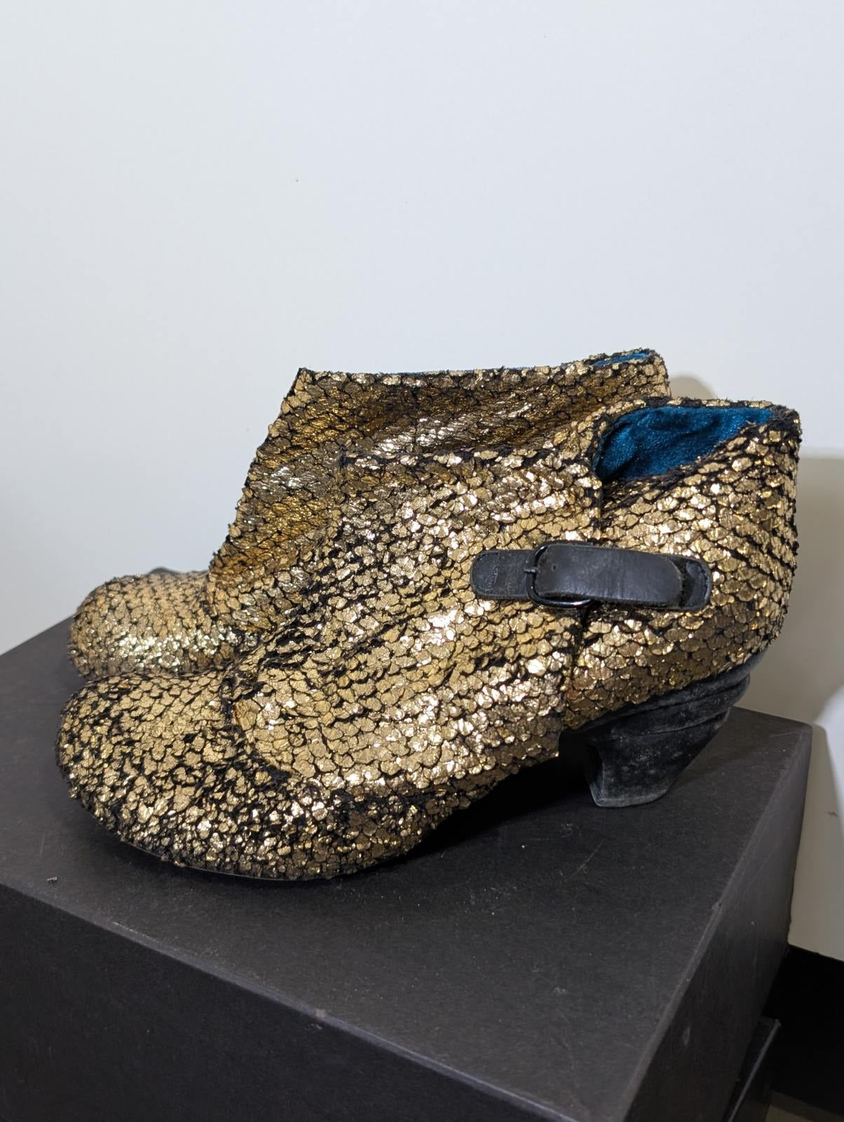 United Nude Fold Hi Metallic Gold Ankle Boots - Women's EU 39 - Image 5