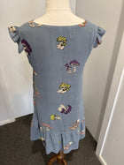 Chim Yen Junk Stuff Mushroom Print Silk Shift Dress - Grey Size M - Image 5