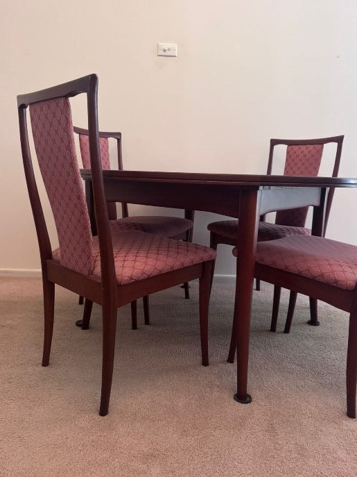  Authentic Parker  Mid-Century Modern Dining Table & Chairs Set Walnut Extension - Image 5