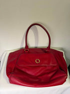 Oroton Pebbled Leather Tote Bag Red Gold Hardware - Image 5
