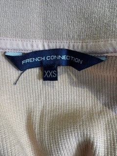 French Connection Sleeveless Polo Top Tan Ribbed Knit XXS - Image 5