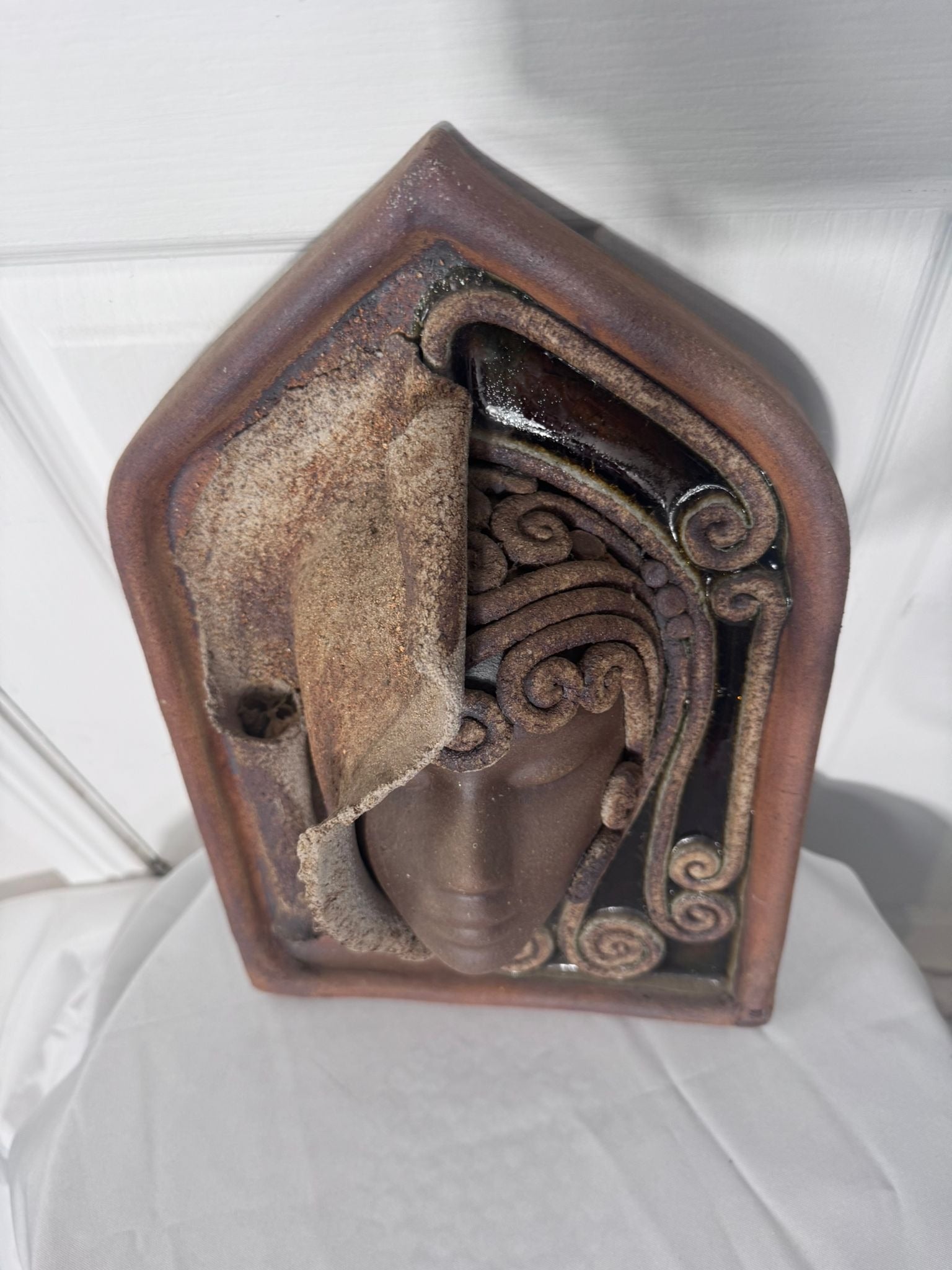 Zenkali Ceramics Wall Plaque Sculpture Mask Face Pottery Australian Studio - Image 5