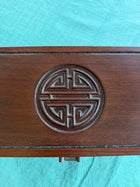 Vintage Chinese Rosewood Jewelry Box Shou Symbol Brass Hardware - Image 5