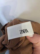 Zara Ribbed Knit Tank Top Brown Women's Large - Image 5