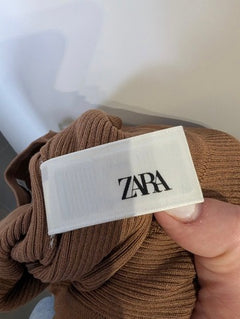 Zara Ribbed Knit Tank Top Brown Women's Large - Image 5