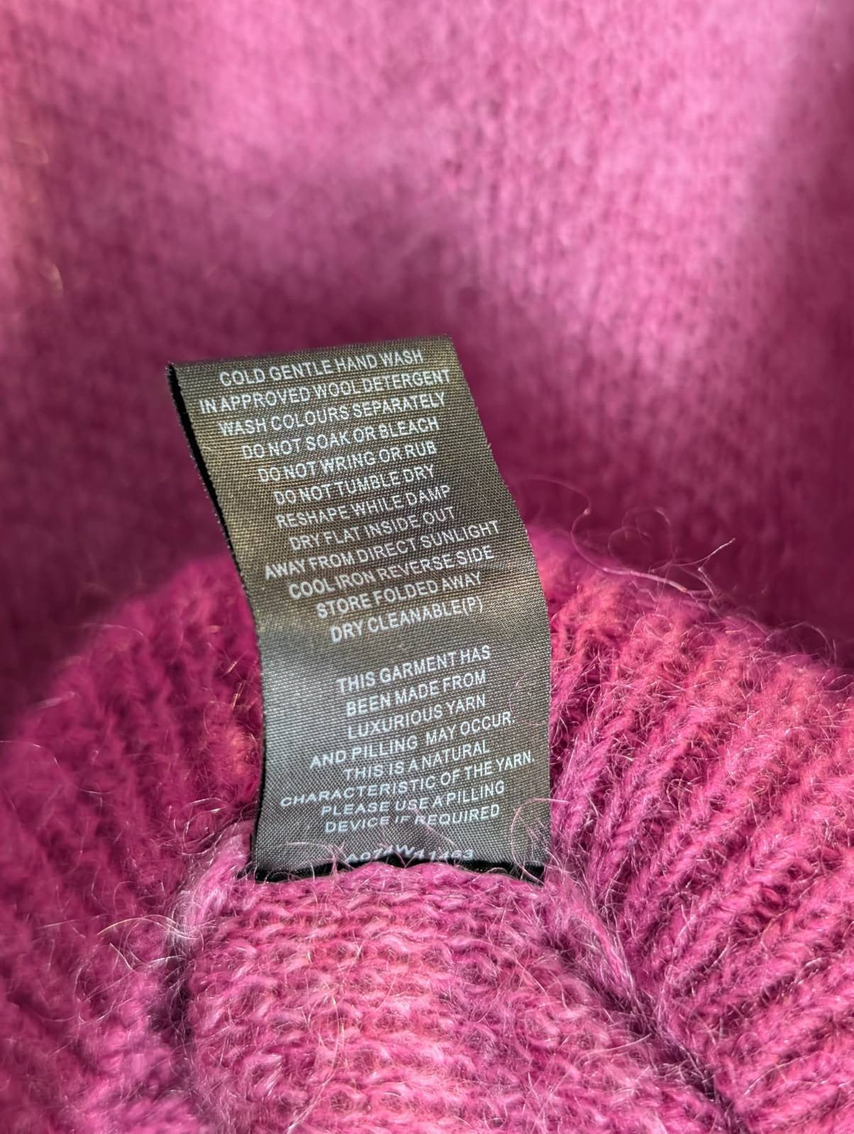 Marcs Mohair Blend Argyle Knit Sweater - Pink Purple Size XS - Image 5