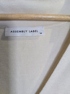 Assembly Label Stripe Knit Polo Cream and Navy Women's Size 14 - Image 5