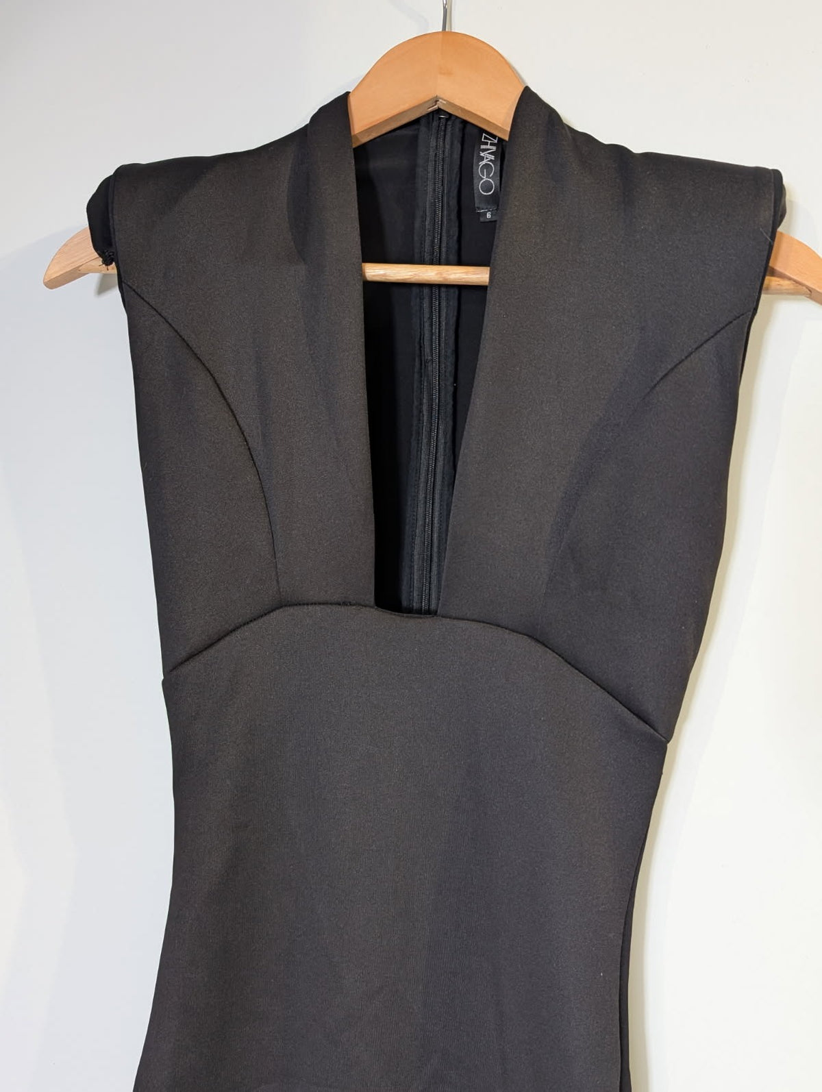 Zhivago Women's Black Structured Mini Dress - Size 6 - Image 5