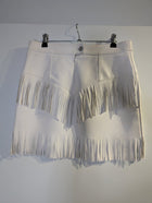 Wrangler White Faux Leather Fringe Mini Skirt - Women's Size 10 - Image 5