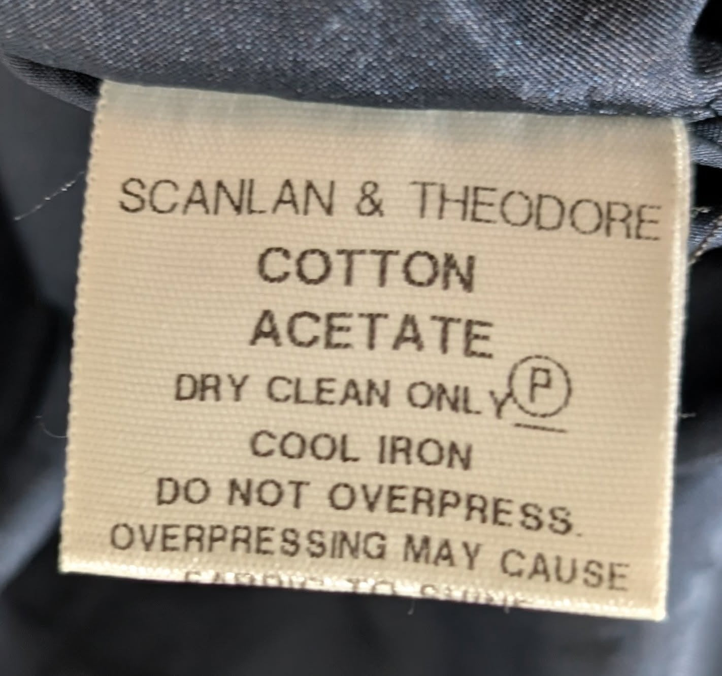 Scanlan & Theodore Navy Blue Double Breasted Satin Coat - Women's Size 8 - Image 5