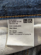 Uniqlo High Rise Straight Leg Jeans Dark Blue 32 inch Waist - Image 3