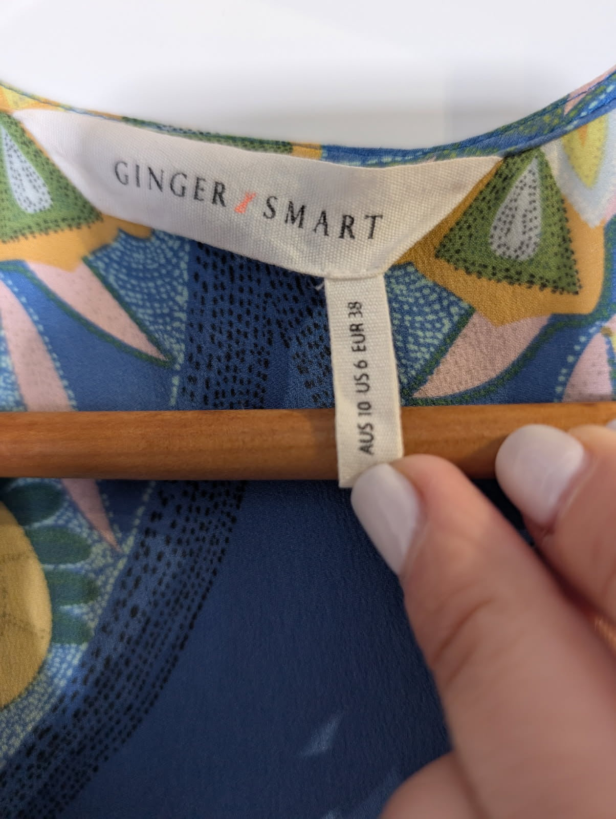 Ginger & Smart Silk Wrap Dress - Blue Floral Print - Image 5
