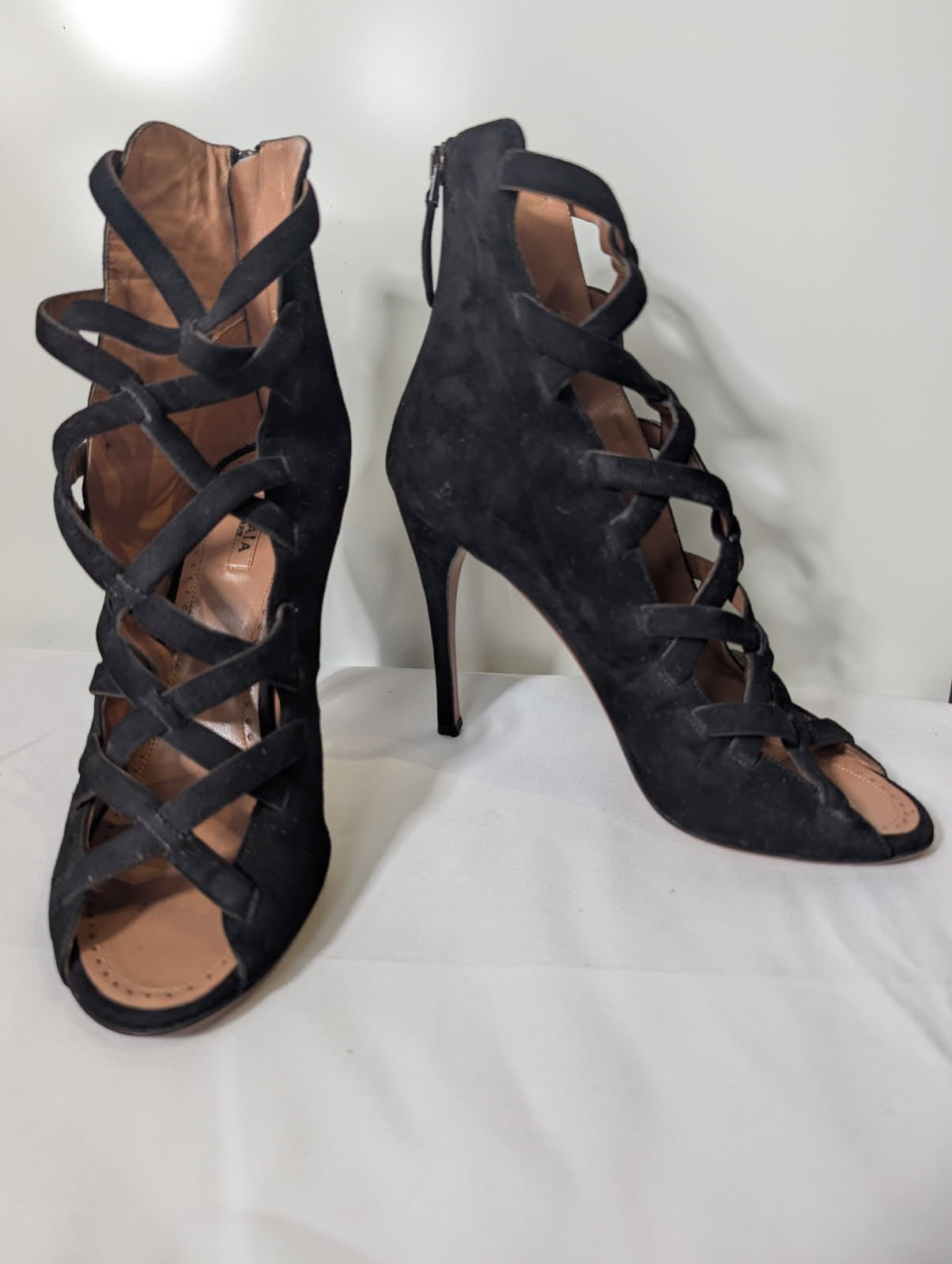 Alaïa Paris Black Suede Cutout Lace-Up Heels - Women's EU 38 - Image 5