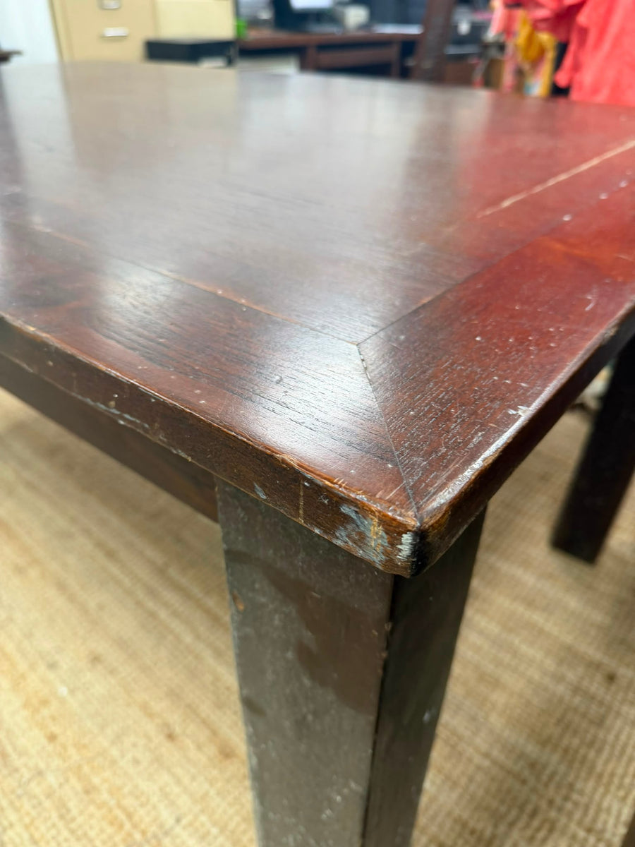 Solid Wood Rectangular Dining Table - Dark Timber Finish - Image 5