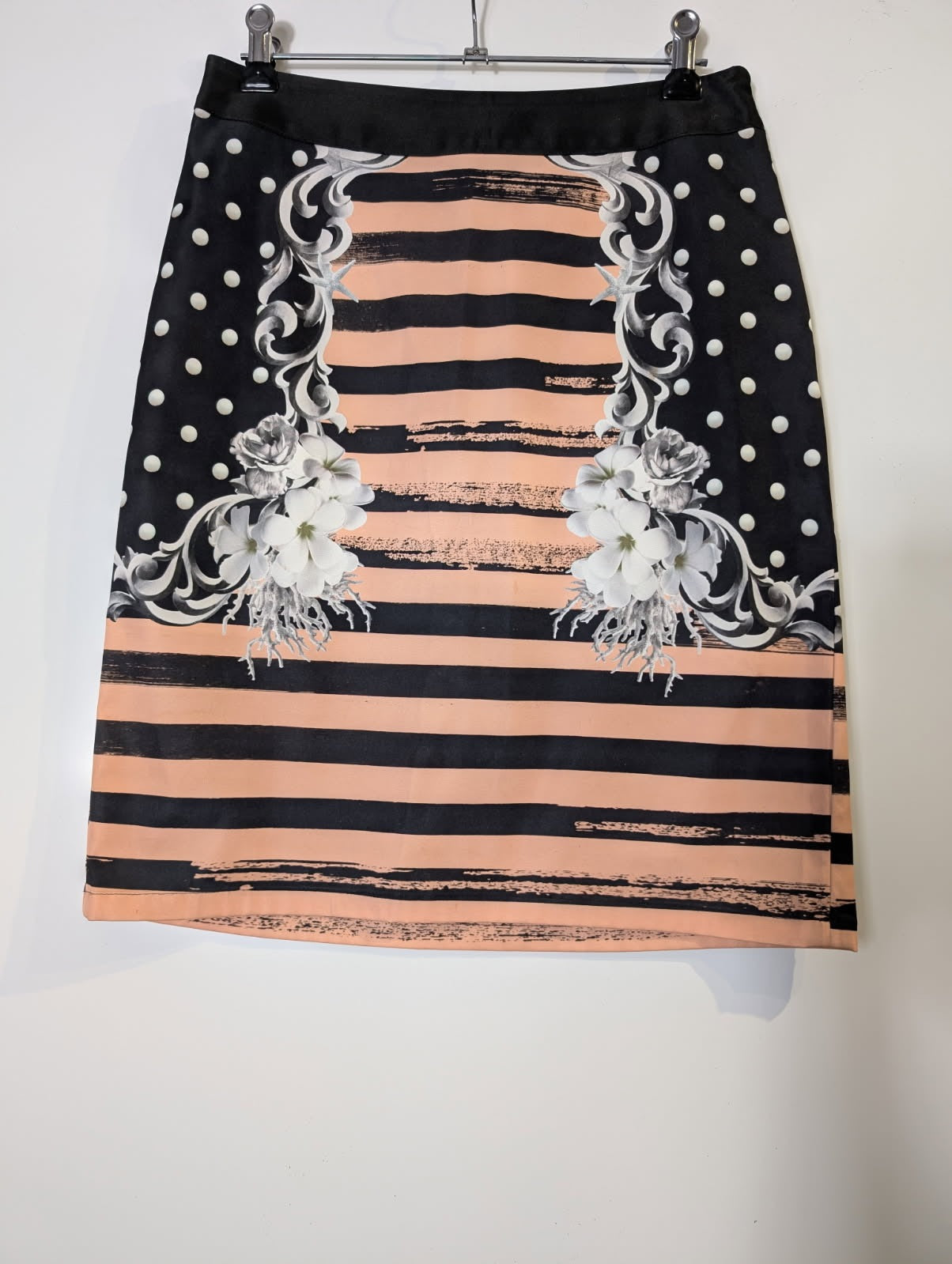 Emma Cook Floral Polka Dot and Stripe Print Skirt - Size 10 - Image 5